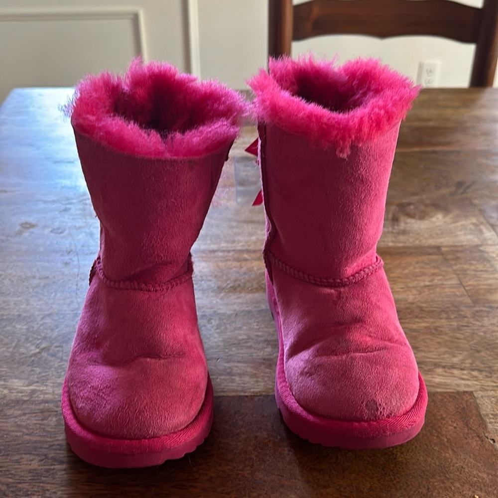 Hot Pink Bailey Bow Ugg Childs size 12